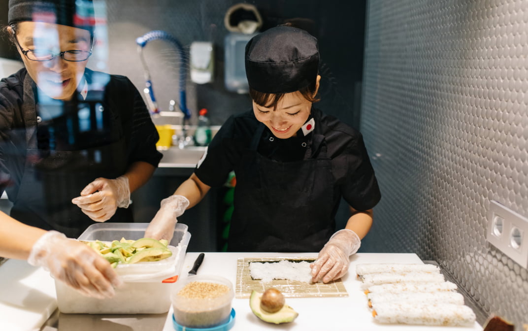 The man is eating — Eat Local. Get Rewards.